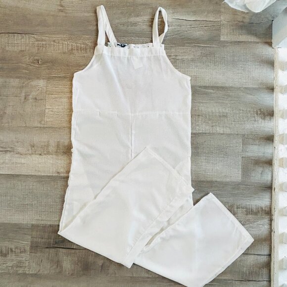 Lightweight jumpsuit with POCKETS and floral print on bib (size S) - Picture 6 of 11